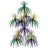 Mardi Gras Firework Chandelier - gold - green - purple - Bulk 12 Pack
