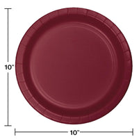 Burgundy Red Banquet Plates, 24 ct