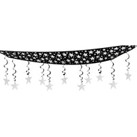 The Stars Are Out Party Ceiling Decoration - black/silver - Bulk 6 Pack