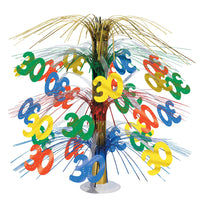 30th Birthday Party Cascade Centerpiece - multi-color - Bulk 6 Pack