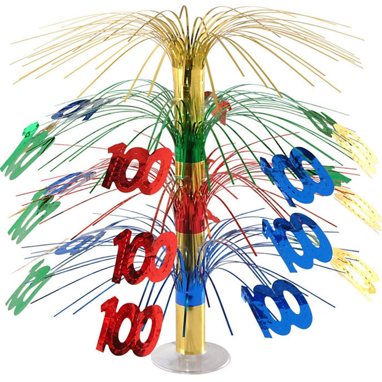 100th Birthday Party Cascade Centerpiece - Bulk 6 Pack