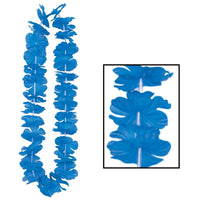 Luau Party Silk 'N Petals Party Lei - blue - Bulk 12 Pack