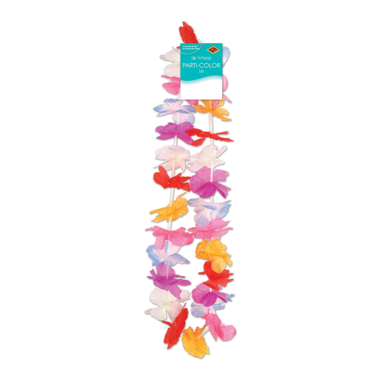 Bulk Silk 'N Petals Parti-Color Lei multi-color (Case of 12) by Beistle