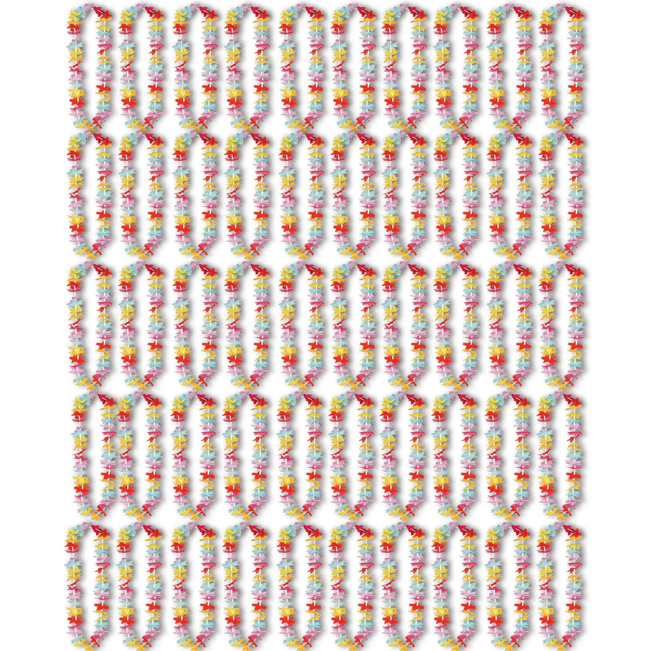 Beistle Floral Lei (Pack of 50) - Luau Party Leis, Luau Party Supplies, Luau Stuff to Wear