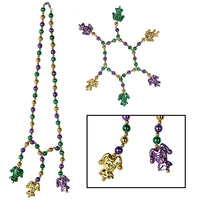 Mardi Gras Bead Necklaces Choker/Bracelet Set - Bulk/12 sets