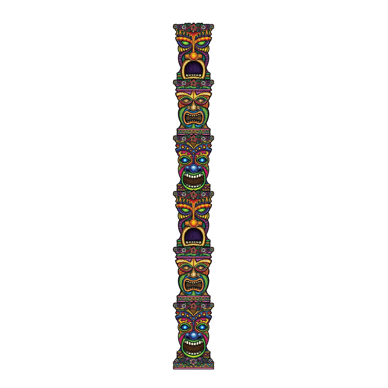 Luau Party Jointed Tiki Totem Pole - Bulk 12 Pack