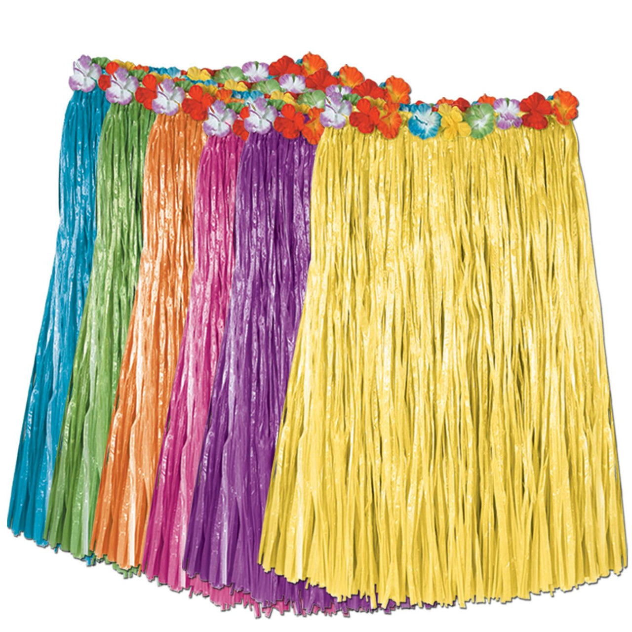 Luau Party Child Artificial Grass Hula Skirts - Bulk 12 Pack