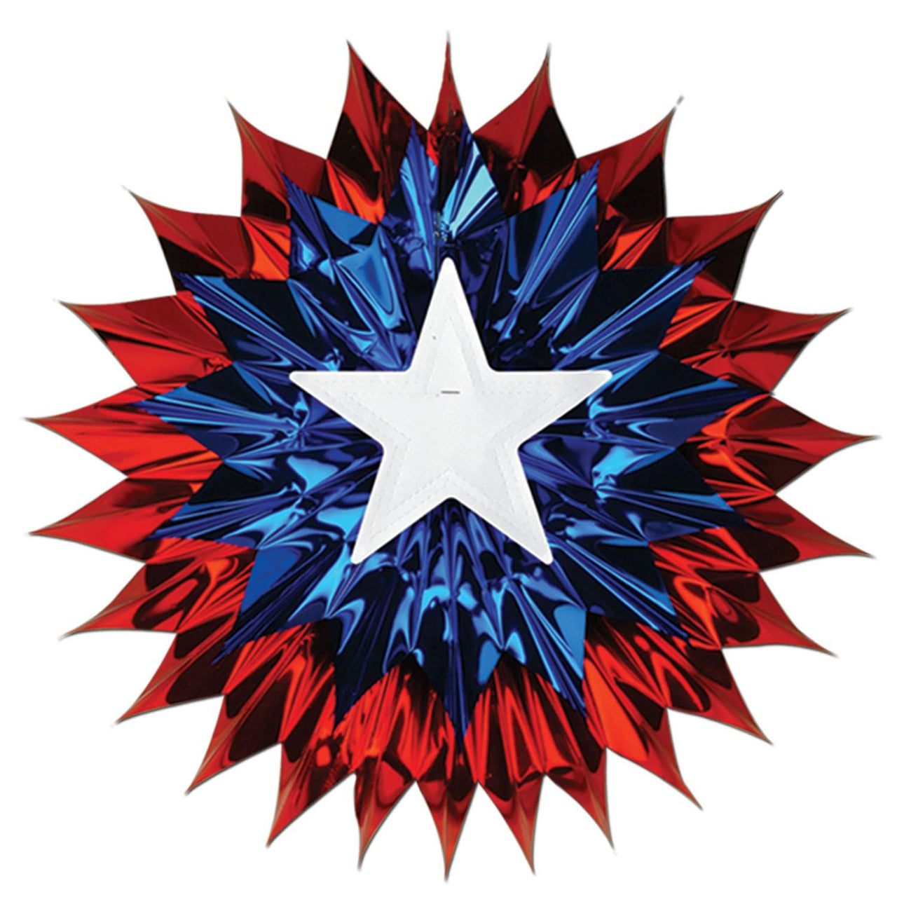Patriotic Fan-Burst Party Decoration - Bulk/12 Fan-Bursts