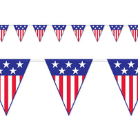 Spirit Of America Party Pennant Banner - Bulk 12 Pack