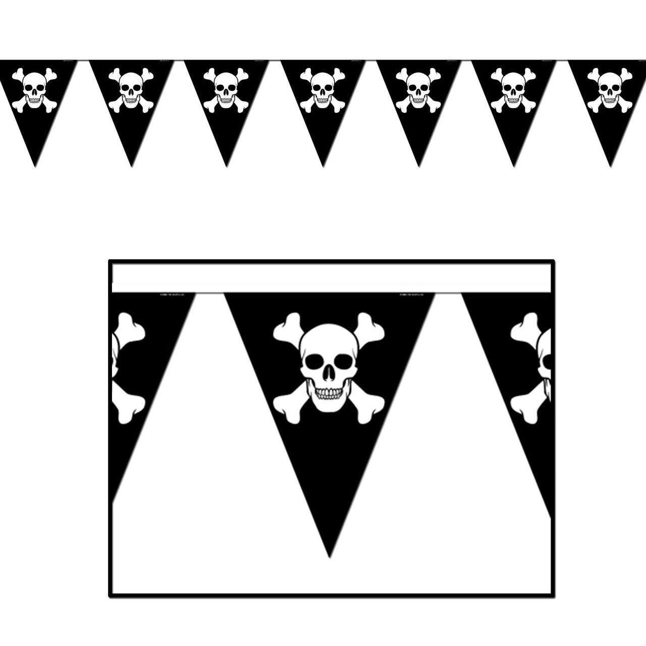 Jolly Roger Party Pennant Banner - Bulk 12 Pack