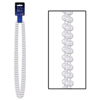 Party Bead Necklaces - Large Round White - Bulk 36 Pack