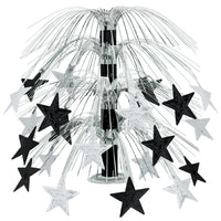 Star Cascade Party Centerpiece - black/silver - Bulk 6 Pack