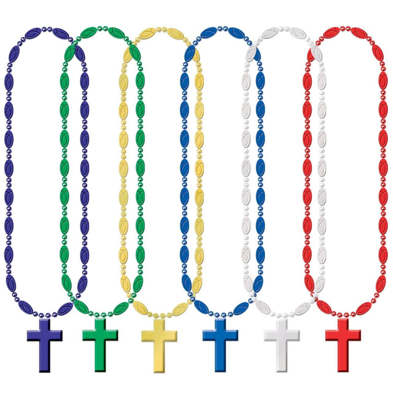 Religious Bead Necklaces - Bulk 12 Pack