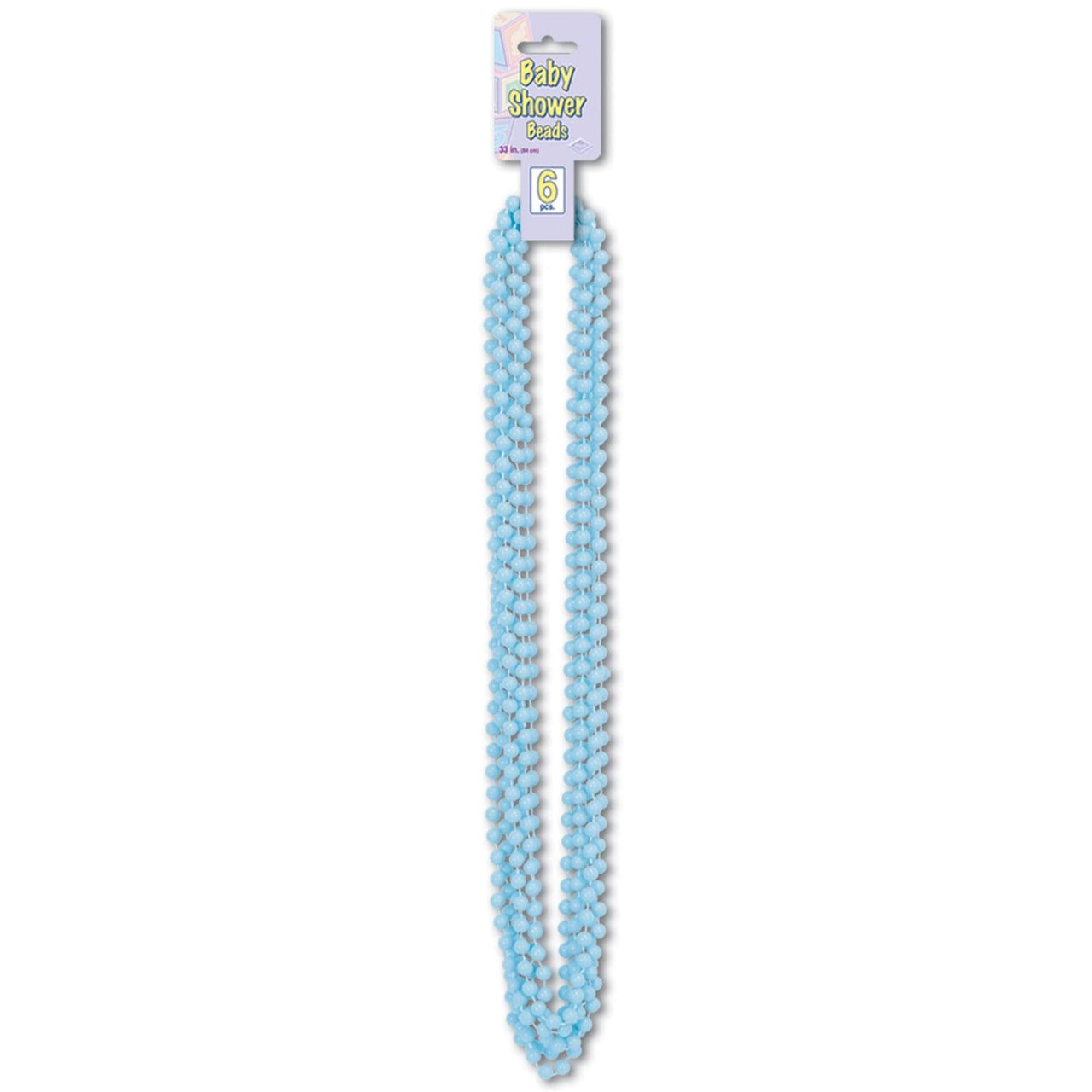 Baby Shower Bead Necklaces Light Blue - Bulk 72 Pack