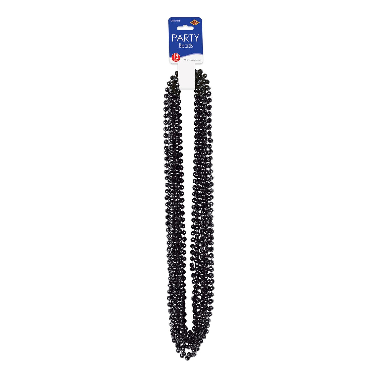 Party Bead Necklaces - Small Round - black