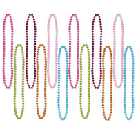 Party Bead Necklaces - Small Round Asst colors - Bulk 144 Pack