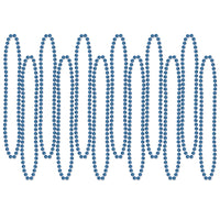 Party Bead Necklaces - Small Round blue - Bulk 144 Pack