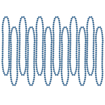 Party Bead Necklaces - Small Round blue - Bulk 144 Pack
