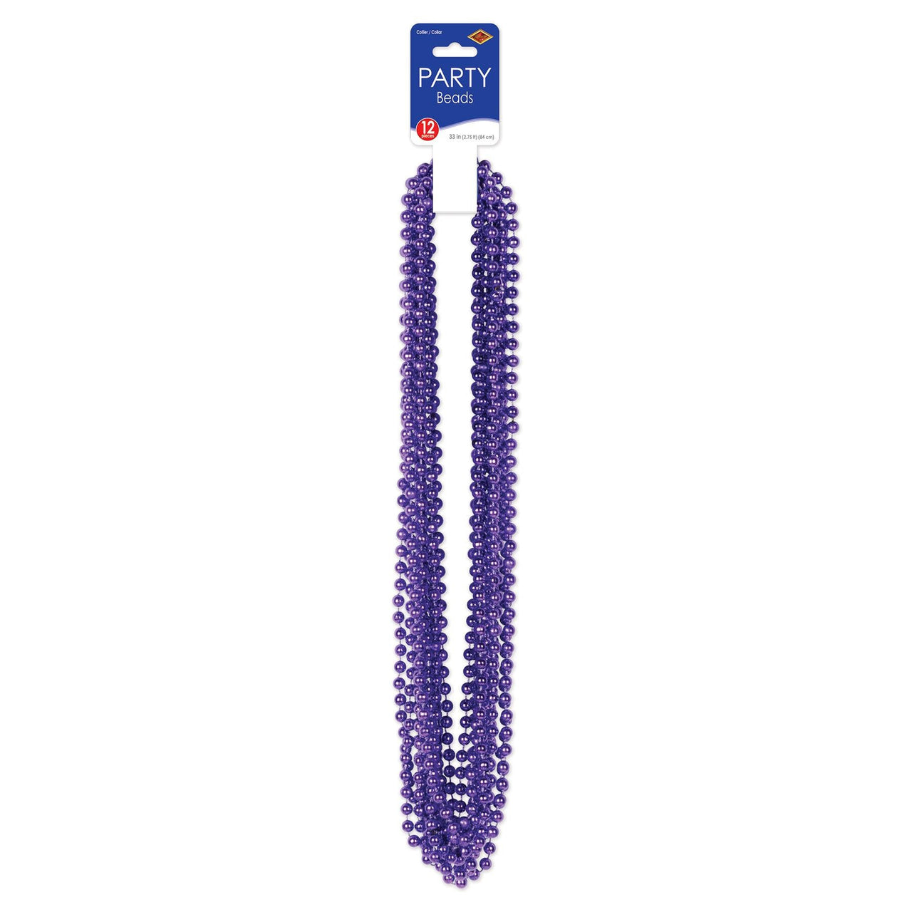 Party Accessories - Party Bead Necklaces - Small Round - purple