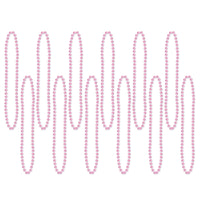 Party Bead Necklaces - Small Round pink - Bulk 144 Pack