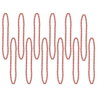 Party Bead Necklaces - Small Round red - Bulk 144 Pack