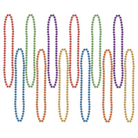 Party Bead Necklaces - Small Round - Bulk 144 Pack