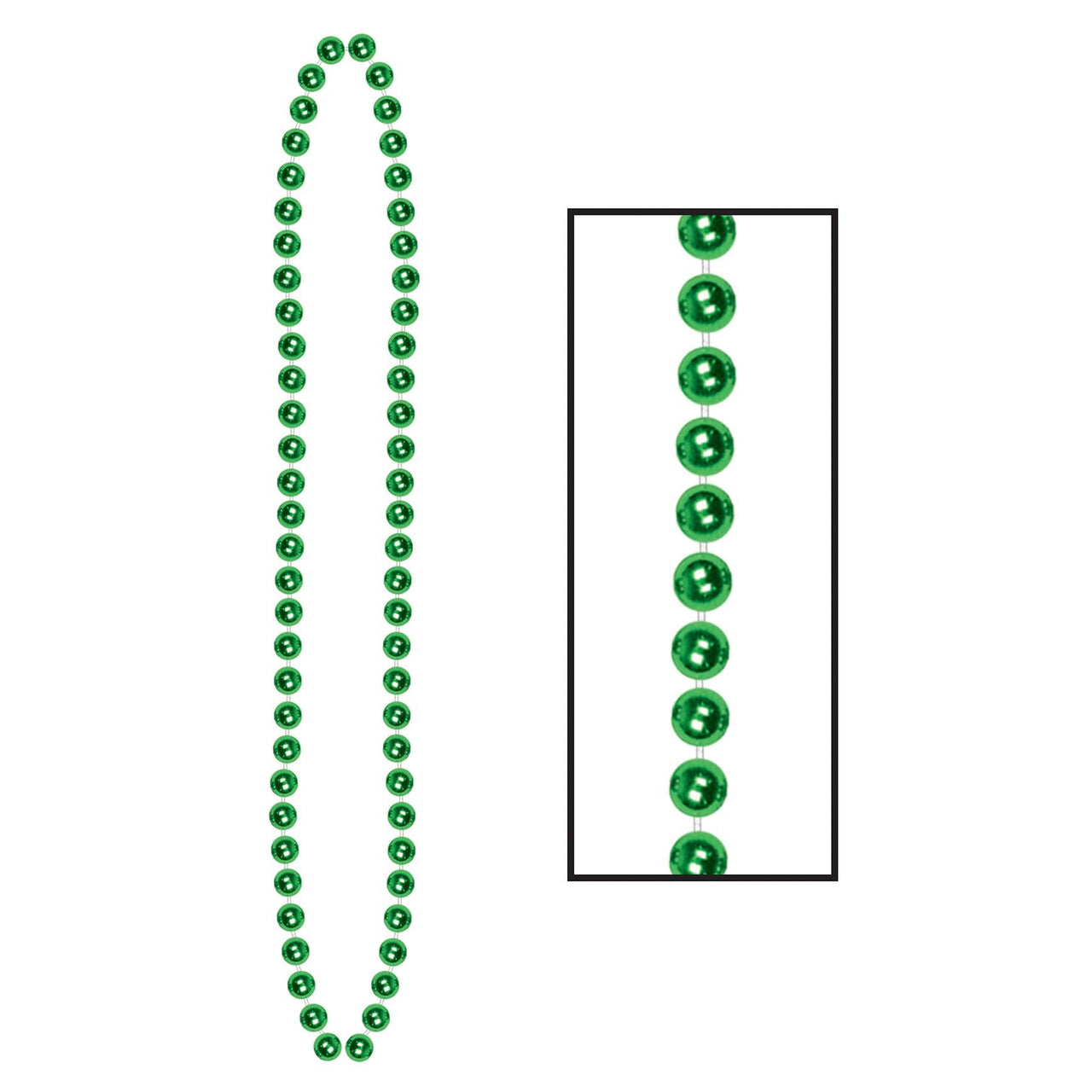 Bulk Party Bead Necklaces Small Round green (Case of 720) by Beistle