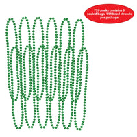 Bulk Party Bead Necklaces Small Round green (Case of 720) by Beistle