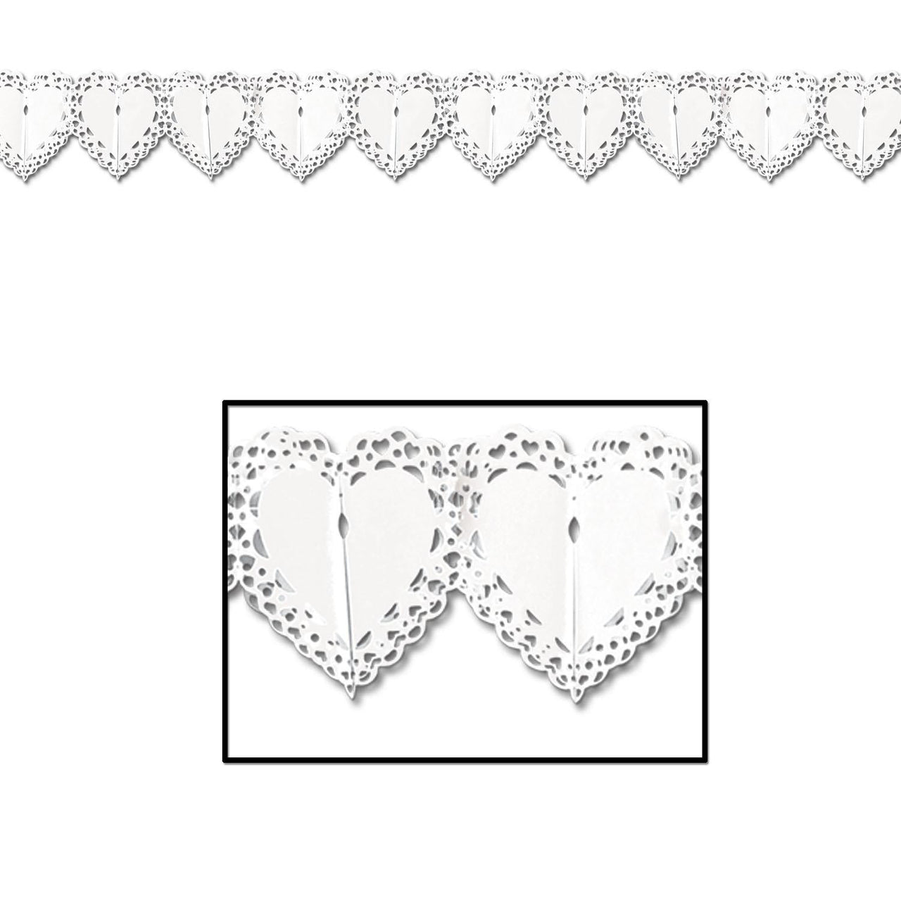 Lace Heart Garland - Bulk 12 Pack