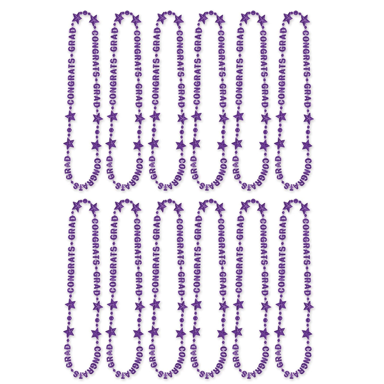 Congrats Grad Bead Necklaces - purple