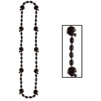 Football Party Bead Necklaces - Black - Bulk 12 Pack