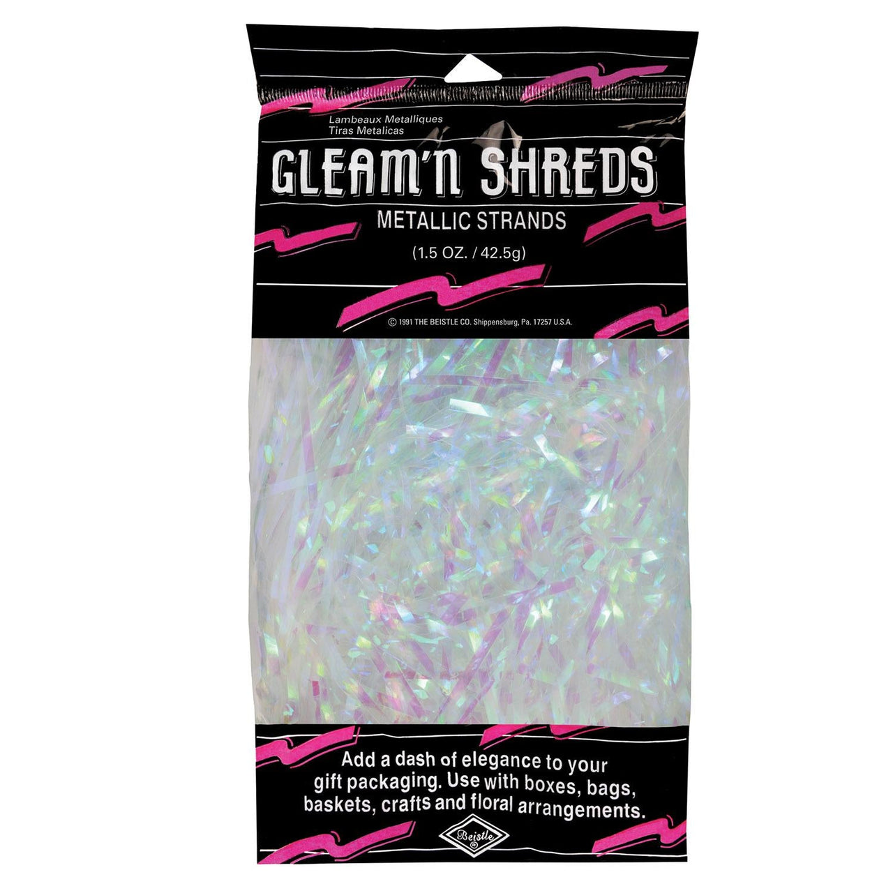 Party Gleam 'N Shreds Metallic Strands opalescent (1.5 Oz per Pack) - Bulk/12 Packs