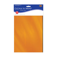 Beistle Gleam 'N Wrap Metallic Sheets (8/Pkg) - Assorted Black & Orange