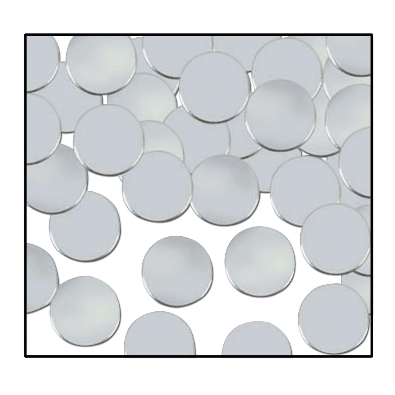 Party Confetti Dots silver (1 Oz per Pack) - Bulk/12 Packs