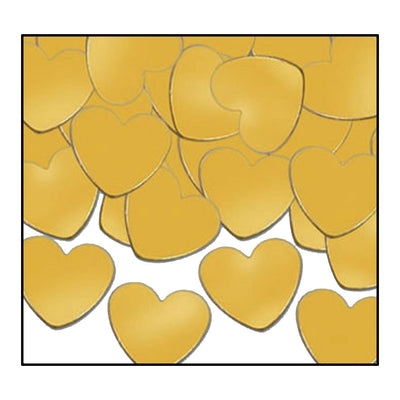 Party Confetti Hearts gold (1 Oz per Pack) - Bulk/12 Packs
