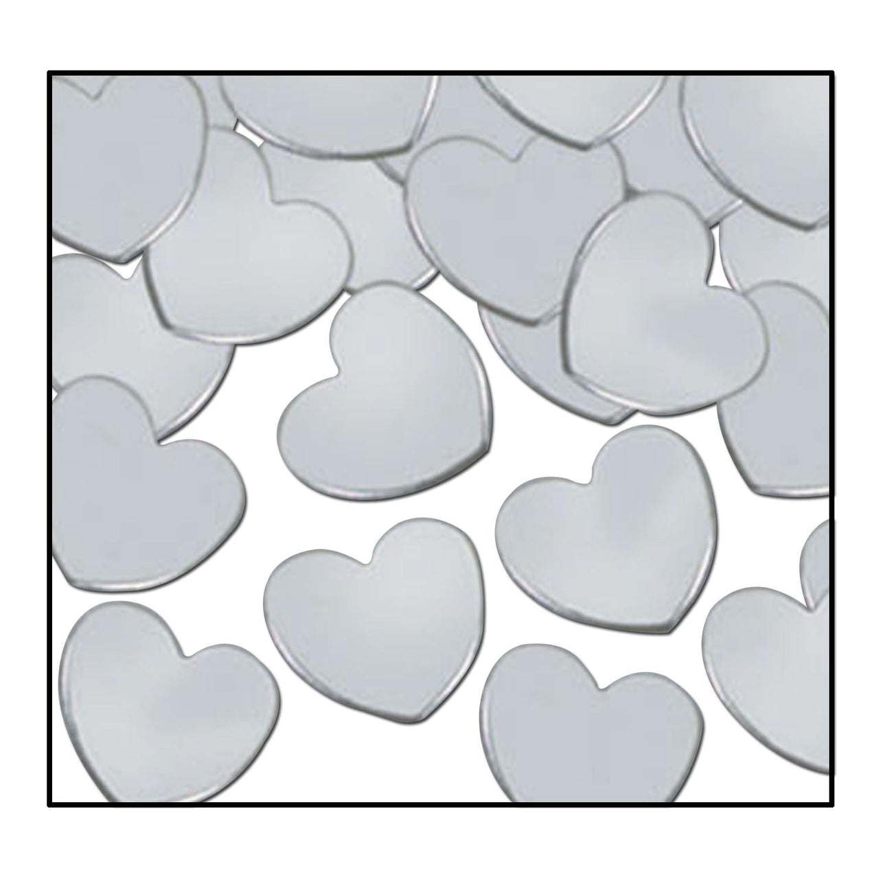 Party Confetti Hearts silver (1 Oz per Pack) - Bulk/12 Packs