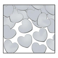 Party Confetti Hearts silver (1 Oz per Pack) - Bulk/12 Packs