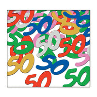 Confetti 50th Birthday Party Silhouettes multi-color (0.5 Oz/Pkg) - Bulk/12 Packs
