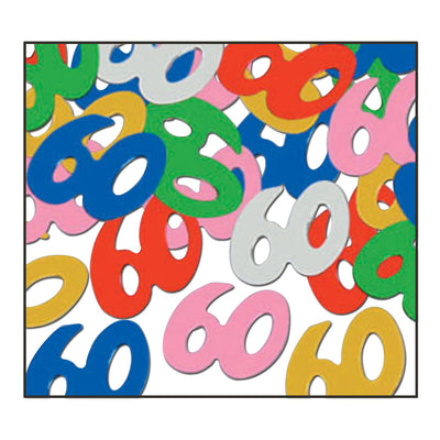 Confetti 60th Birthday Party Silhouettes multi-color (0.5 Oz/Pkg) - Bulk/12 Packs