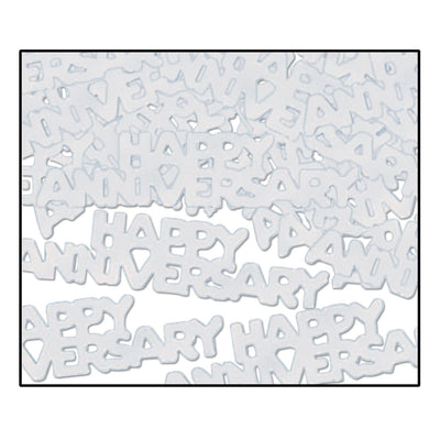 Happy Anniversary Confetti silver (0.5 Oz/Pkg) - Bulk/12 Packs