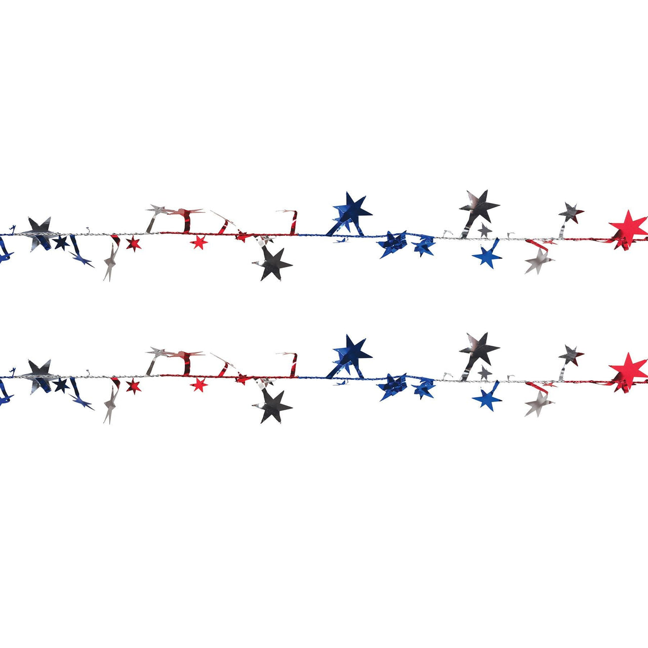 Gleam 'N Flex Star Garland - red, silver, blue 