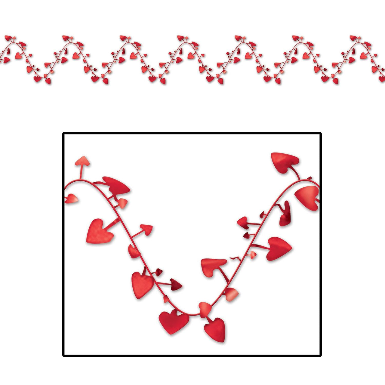 Valentine's Day Gleam 'N Flex Heart Garland - Bulk 12 Pack