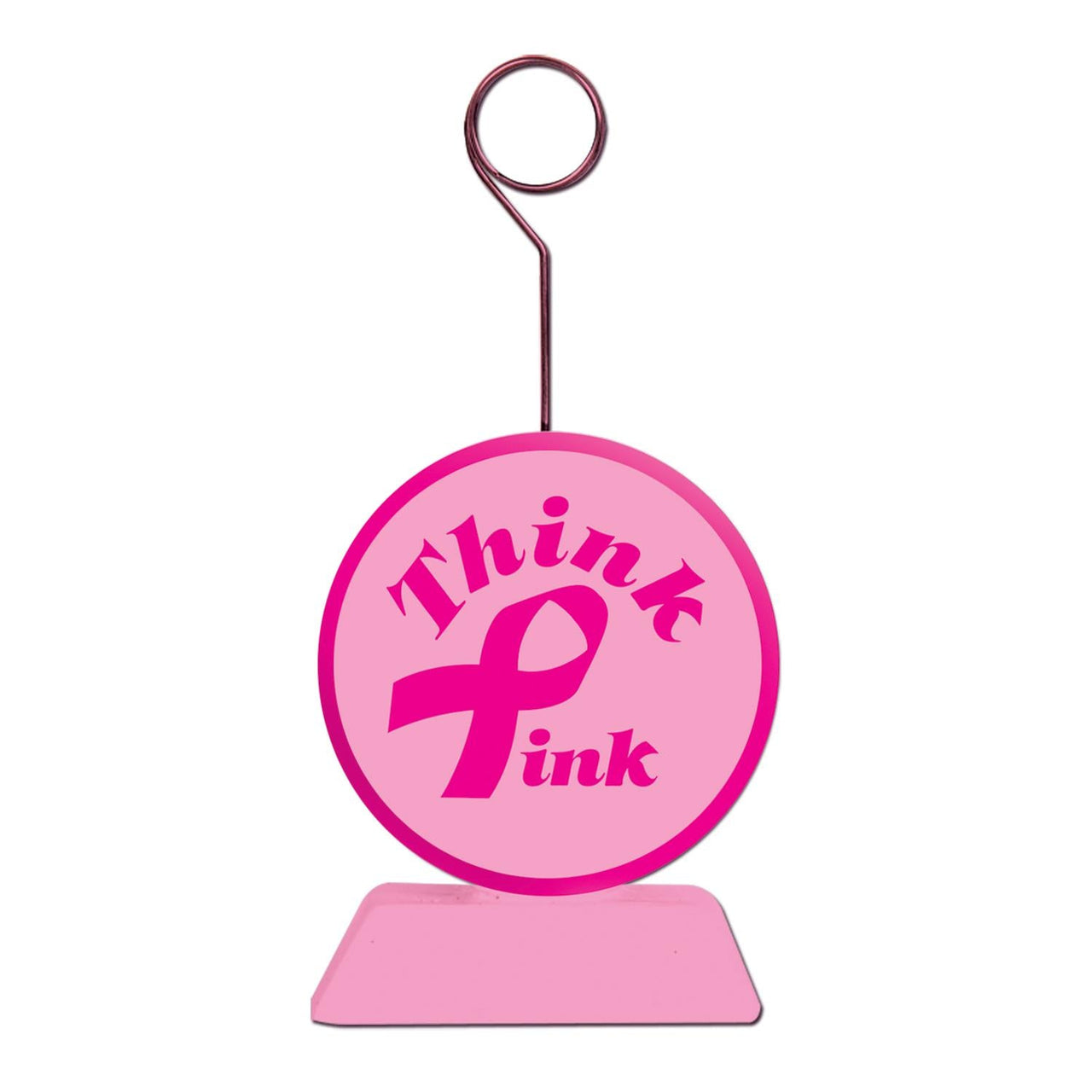 Pink Ribbon Photo/Balloon Holder - Bulk 6 Pack