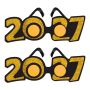 12 Pack Bulk 2027 Gold Glitter Eyeglasses New Year's & Graduation Party Favors