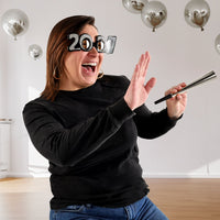 12 Pack Bulk 2027 Silver Glitter Eyeglasses New Year & Graduation Party Favors