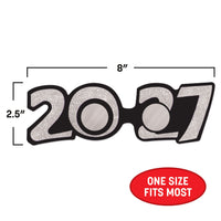 12 Pack Bulk 2027 Silver Glitter Eyeglasses New Year & Graduation Party Favors