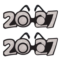 12 Pack Bulk 2027 Silver Glitter Eyeglasses New Year & Graduation Party Favors