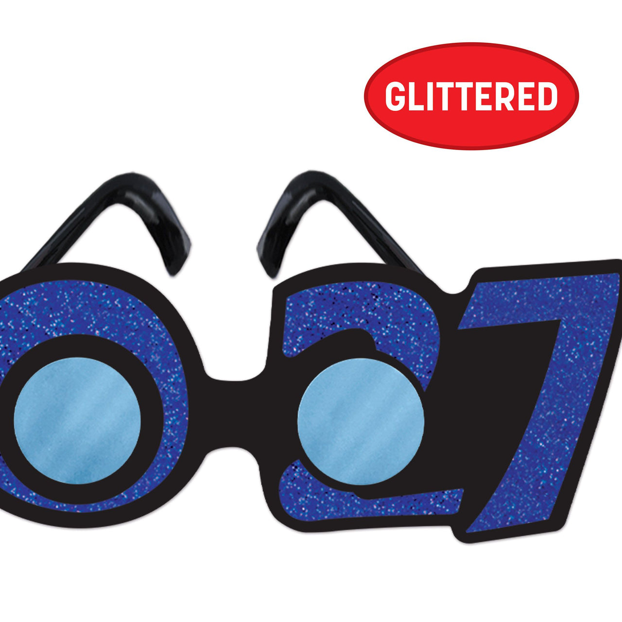 12 Pack Bulk 2027 Glitter Eyeglasses Assorted Colors, One Size Fits Most