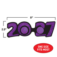 12 Pack Bulk 2027 Glitter Eyeglasses Assorted Colors, One Size Fits Most