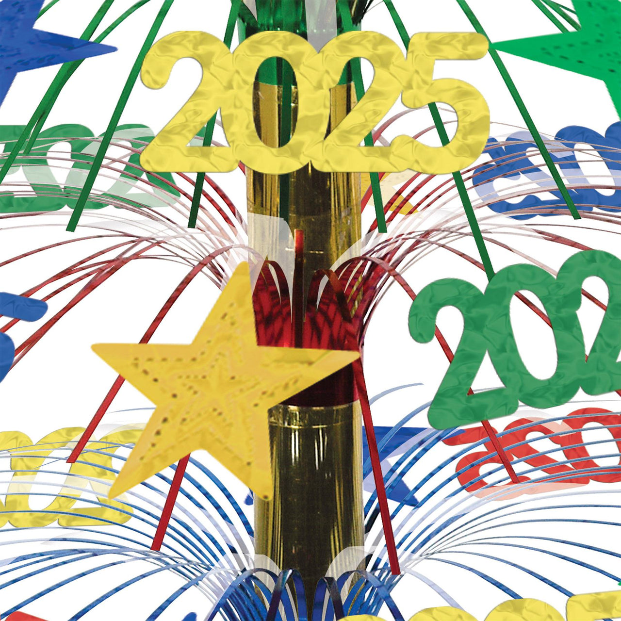 Beistle 2025 Cascade Centerpiece - 18 Inch New Years Cascade Centerpiece